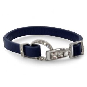 Lia Sophia "Nantucket" Navy Leather-Like Band - Clasp Bracelet (7 1/4 inches)